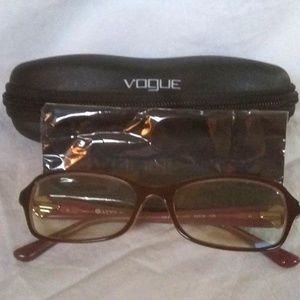 Vogue Eyeglasses & Case Cloth Mint Pink Brown